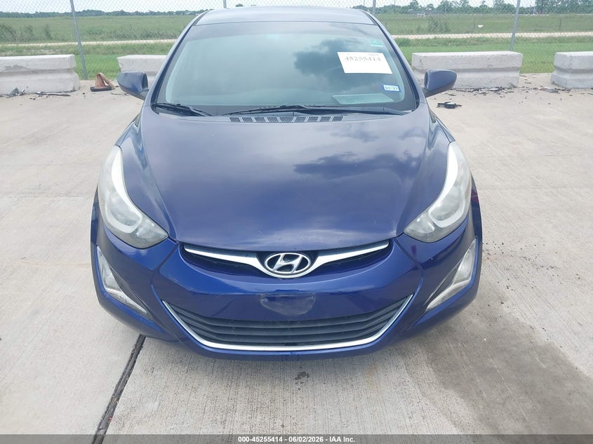 2014 Hyundai Elantra VIN 5NPDH4AE8EH486546 IAAI salvage auction — WATER/FLOOD, Salvage (Texas), sold $125 on 2026-07-31 (photo 6)