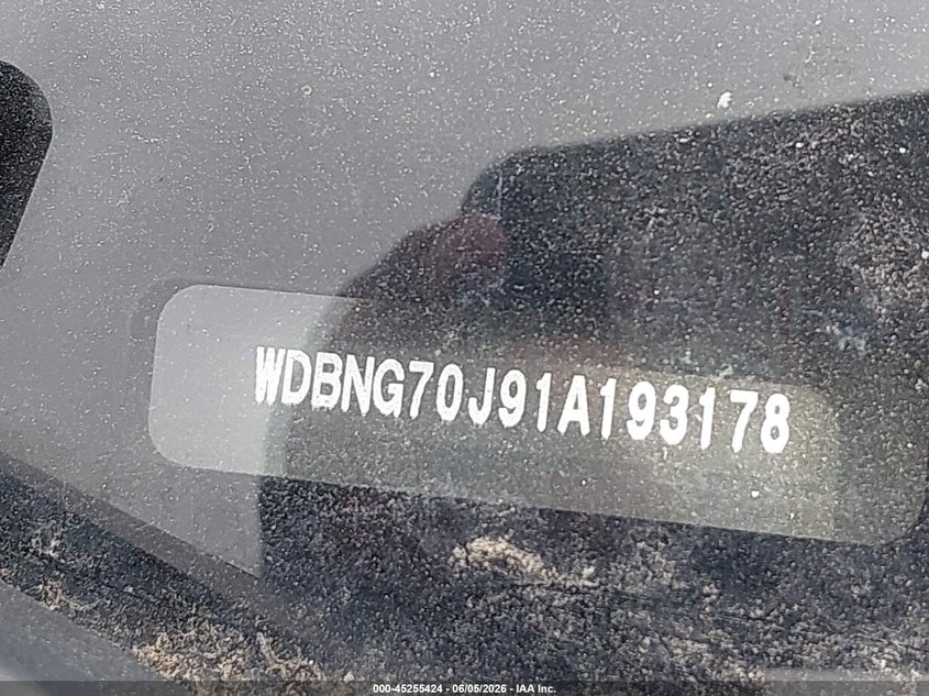 2001 Mercedes-benz S class VIN WDBNG70J91A193178 IAAI salvage auction — REAR END, Original (Texas), sold $550 on 2026-07-21 (photo 9)