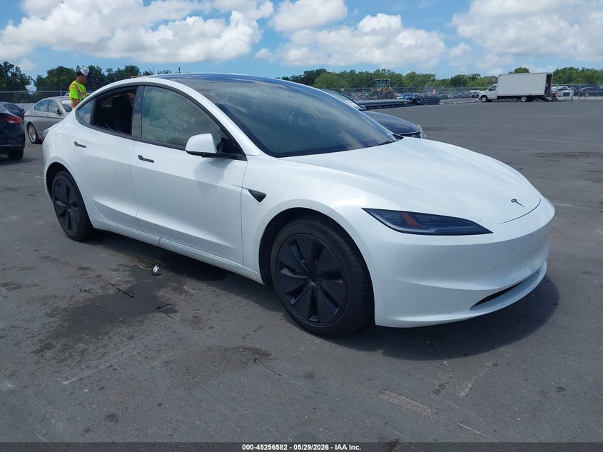 2026 Tesla Model 3 VIN 5YJ3E1EA6TF117965 IAAI salvage auction — Burn Interior, Salvage Title, sold $9,700 on 2026-08-02 (photo 1)