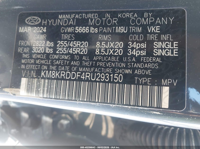 2024 Hyundai Ioniq 5 VIN KM8KRDDF4RU293150 IAAI salvage auction — LEFT SIDE, Salvage Title, sold $15,300 on 2026-07-09 (photo 9)