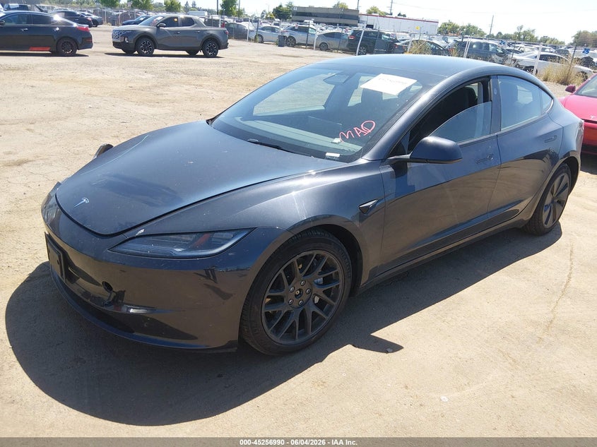 2024 Tesla Model 3 VIN 5YJ3E1EB0RF753928 IAAI salvage auction — RIGHT FRONT, Salvage Title, sold $17,750 on 2026-07-08 (photo 2)