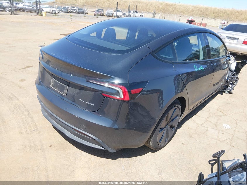 2024 Tesla Model 3 VIN 5YJ3E1EB0RF753928 IAAI salvage auction — RIGHT FRONT, Salvage Title, sold $17,750 on 2026-07-08 (photo 4)