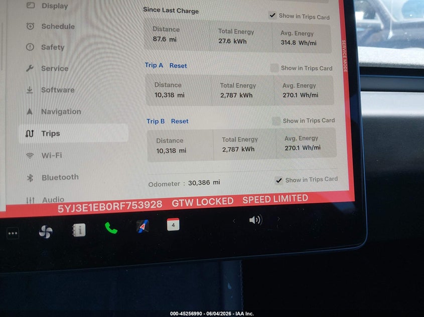 2024 Tesla Model 3 VIN 5YJ3E1EB0RF753928 IAAI salvage auction — RIGHT FRONT, Salvage Title, sold $17,750 on 2026-07-08 (photo 7)