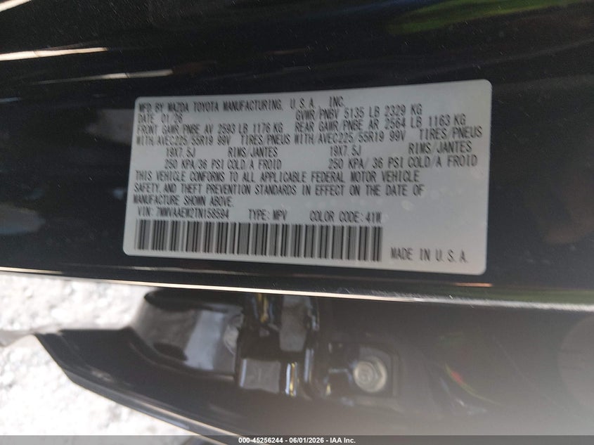 2026 Mazda Cx-50 VIN 7MMVAAEW2TN158594 IAAI salvage auction — FRONT END, Salvage (Kentucky), sold $4,250 on 2026-07-29 (photo 9)