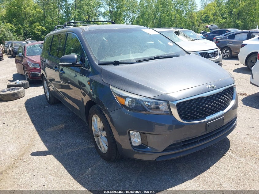 2015 Kia SEDONA VIN KNDMC5C19F6027598 IAAI salvage auction — LEFT SIDE, Salvage Title, sold $1,900 on 2026-07-21 (photo 1)