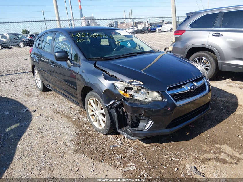 2014 Subaru Impreza VIN JF1GPAC64E8309436 IAAI salvage auction — RIGHT FRONT, Clear (Indiana), sold $725 on 2026-07-22 (photo 1)