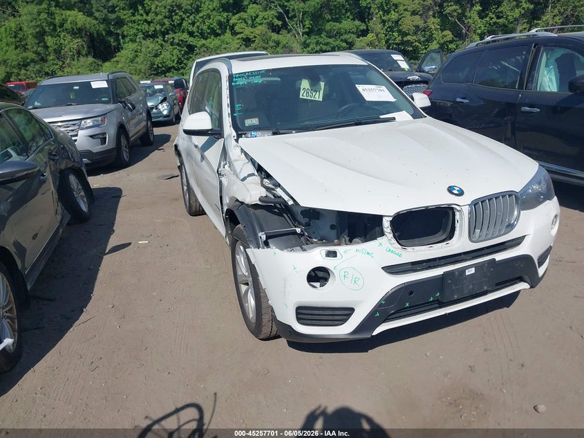 2016 BMW X3 VIN 5UXWX9C55G0D94981 IAAI salvage auction — RIGHT FRONT, Salvage (Massachusetts), sold $2,150 on 2026-07-07 (photo 1)