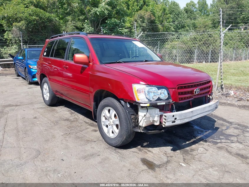 2001 Toyota Highlander VIN JTEGF21A510022489 IAAI salvage auction — FRONT END, Salvage (North Carolina), sold $1,050 on 2026-07-09 (photo 1)