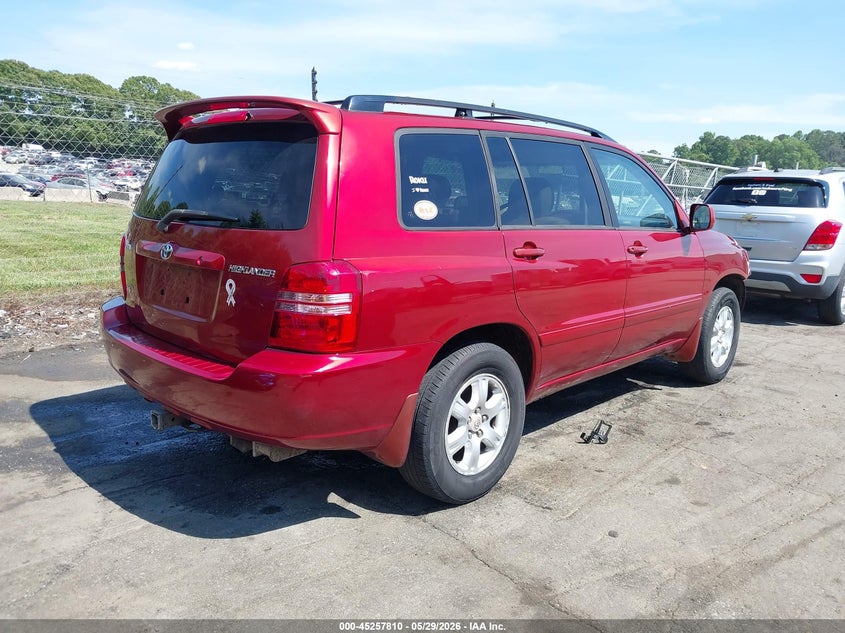 2001 Toyota Highlander VIN JTEGF21A510022489 IAAI salvage auction — FRONT END, Salvage (North Carolina), sold $1,050 on 2026-07-09 (photo 4)