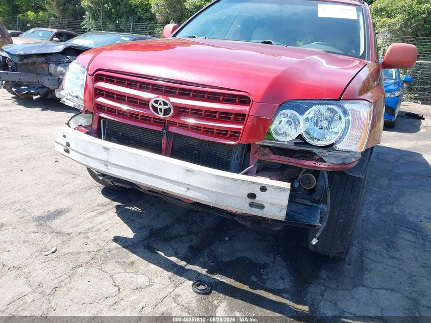 2001 Toyota Highlander VIN JTEGF21A510022489 IAAI salvage auction — FRONT END, Salvage (North Carolina), sold $1,050 on 2026-07-09 (photo 6)