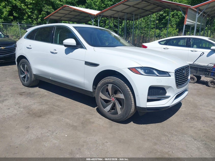 2021 Jaguar F-pace VIN SADCJ2EX3MA668259 IAAI salvage auction — LEFT SIDE, Salvage - 75% Or Less (Maryland), sold $25 on 2026-07-21 (photo 1)