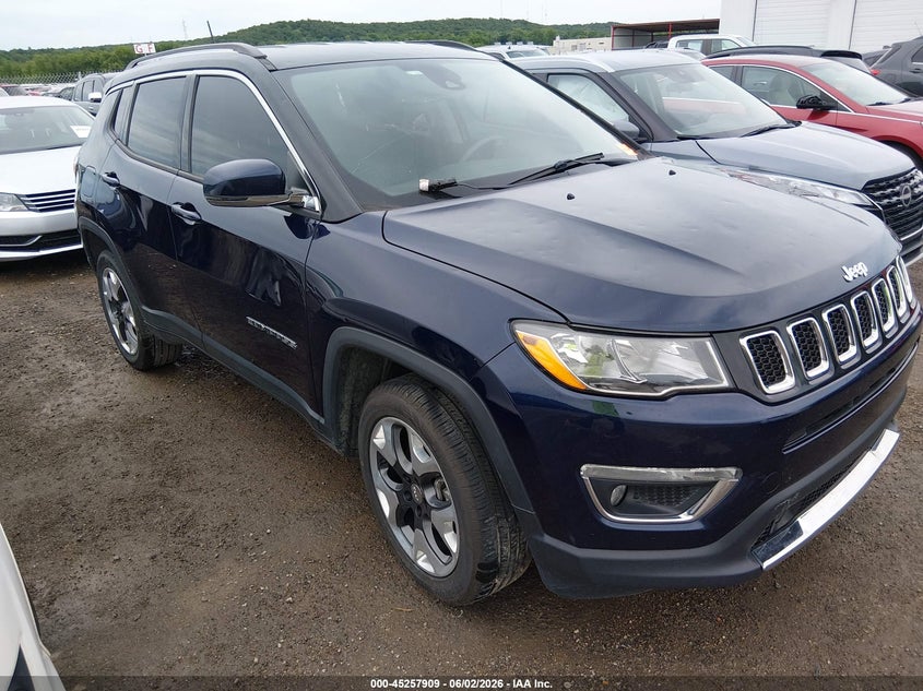2019 Jeep Compass VIN 3C4NJDCB6KT599581 IAAI salvage auction — HAIL, Clear (Oklahoma), sold $3,750 on 2026-07-28 (photo 1)