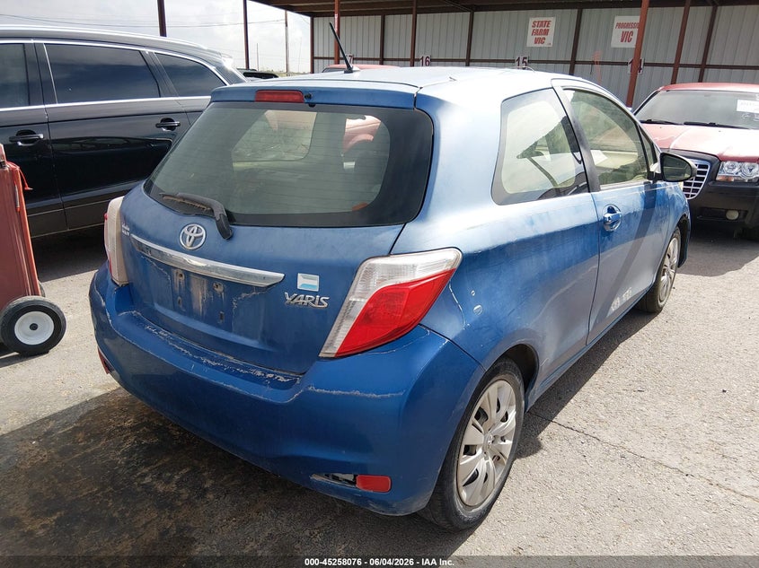 2012 Toyota Yaris VIN JTDJTUD34CD539872 IAAI salvage auction — NORMAL WEAR, Salvage Title, sold $1,025 on 2026-07-15 (photo 4)