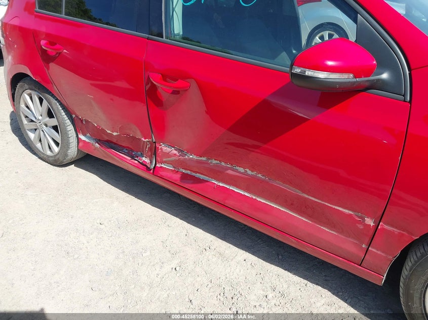 2011 Volkswagen Golf VIN WVWDM7AJ9BW263125 IAAI salvage auction — SIDE, Junk Bill Of Sale Mv2459 (Wisconsin), sold $275 on 2026-07-22 (photo 6)