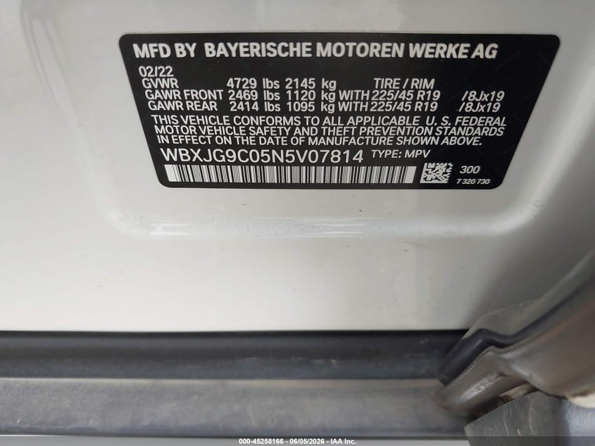 2022 BMW X1 VIN WBXJG9C05N5V07814 IAAI salvage auction — SIDE, Salvage Title, sold $10,000 on 2026-07-09 (photo 9)