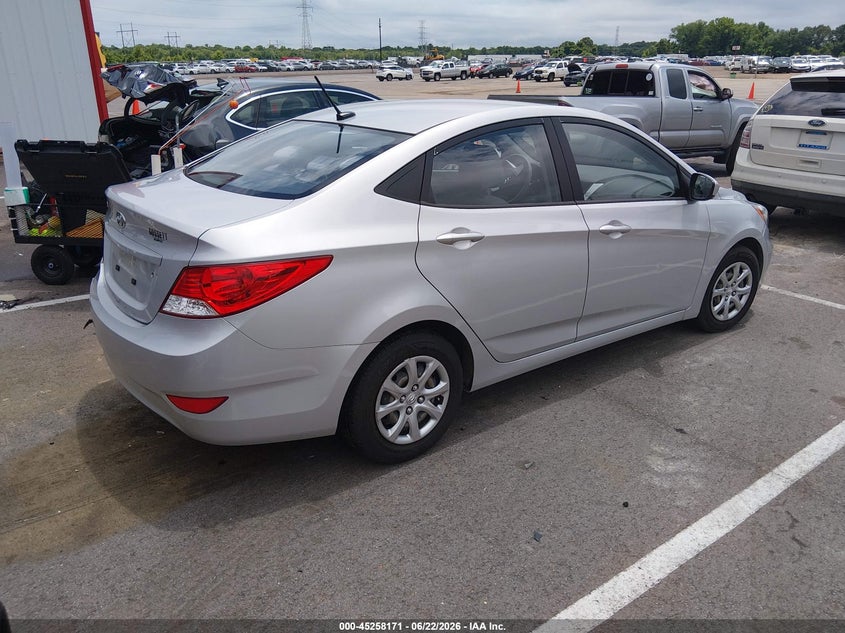 2013 Hyundai Accent VIN KMHCT4AEXDU499924 IAAI salvage auction — REAR END, Clear (Tennessee), sold $25 on 2026-07-21 (photo 4)