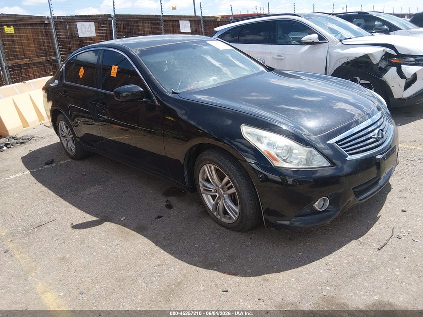 2013 Infiniti G VIN JN1CV6AR3DM756048 IAAI salvage auction — LEFT SIDE, Salvage Title, sold $275 on 2026-07-14 (photo 1)