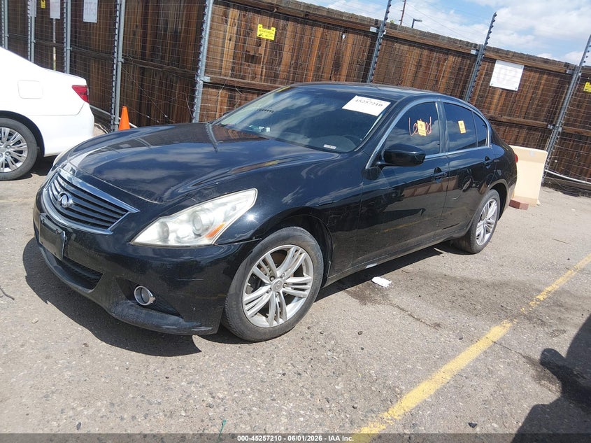 2013 Infiniti G VIN JN1CV6AR3DM756048 IAAI salvage auction — LEFT SIDE, Salvage Title, sold $275 on 2026-07-14 (photo 2)