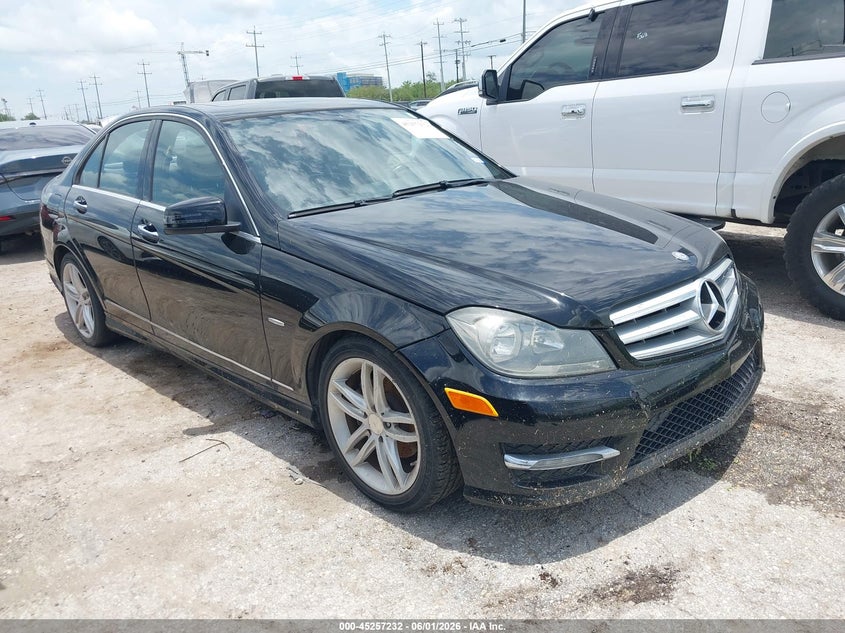 2012 Mercedes-benz VIN WDDGF4HB5CR203062 IAAI salvage auction — WATER/FLOOD, Salvage (Texas), sold $450 on 2026-08-17 (photo 1)