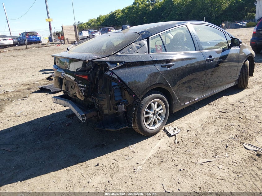 2021 Toyota Prius VIN JTDL9MFU7M3022618 IAAI salvage auction — REAR END, Salvage Title, sold $5,900 on 2026-07-11 (photo 4)