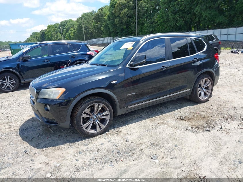 2014 BMW X3 VIN 5UXWX7C55E0E79899 IAAI salvage auction — RIGHT FRONT, Salvage Title, sold $975 on 2026-07-23 (photo 2)