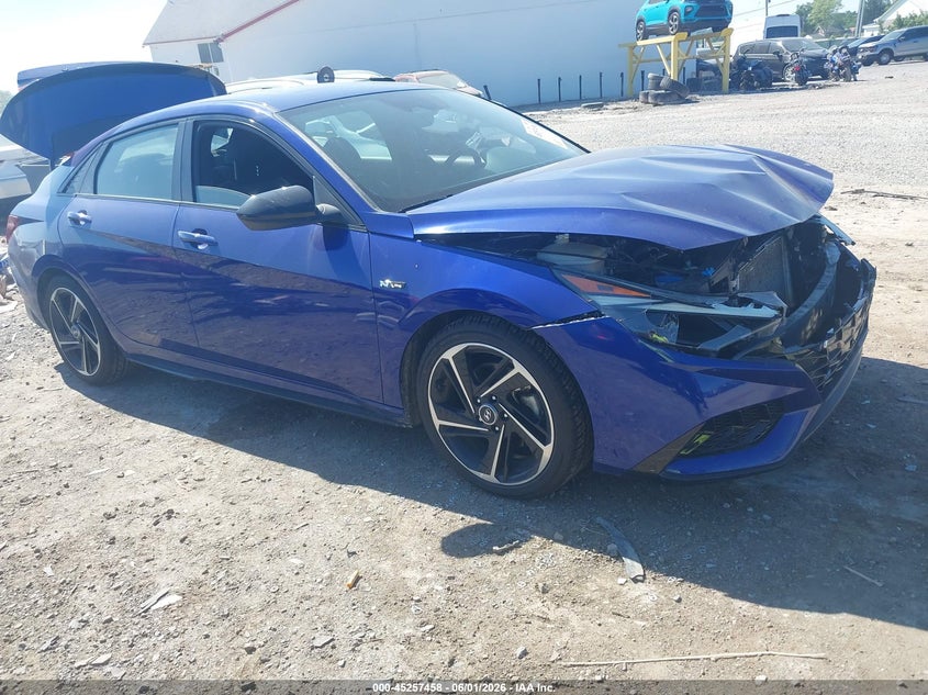 2023 Hyundai Elantra VIN KMHLR4AF0PU489611 IAAI salvage auction — FRONT END, Salvage Title, sold $3,650 on 2026-08-01 (photo 1)