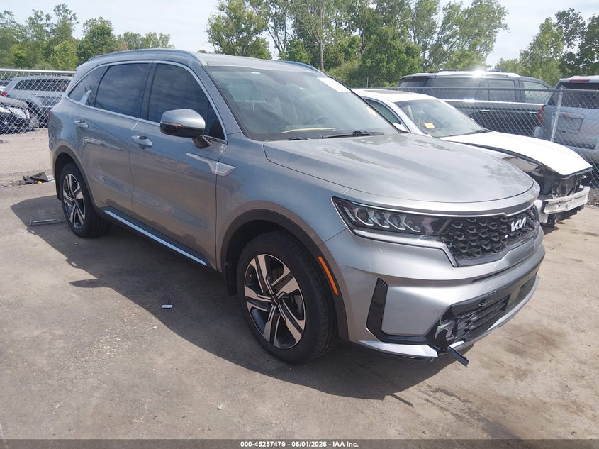 2023 Kia VIN KNDRHDLG8P5171172 IAAI salvage auction — HAIL, Salvage Title, sold $15,250 on 2026-07-07 (photo 1)