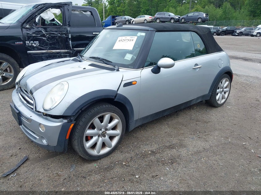 2007 Mini Cooper VIN WMWRF335X7TF67307 IAAI salvage auction — FRONT & REAR, Salvage (Massachusetts), sold $400 on 2026-07-10 (photo 2)