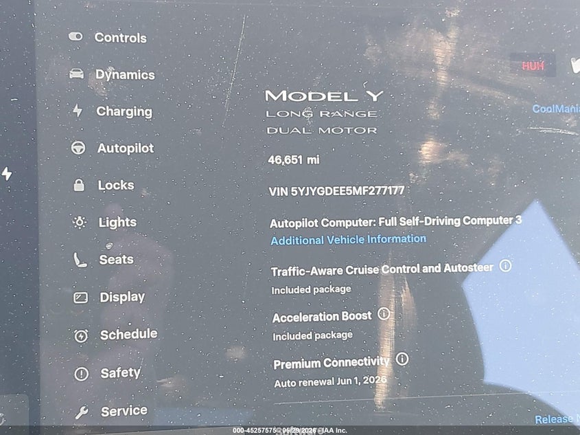 2021 Tesla Model y VIN 5YJYGDEE5MF277177 IAAI salvage auction — FRONT END, Salvage Title, sold $8,000 on 2026-07-10 (photo 7)