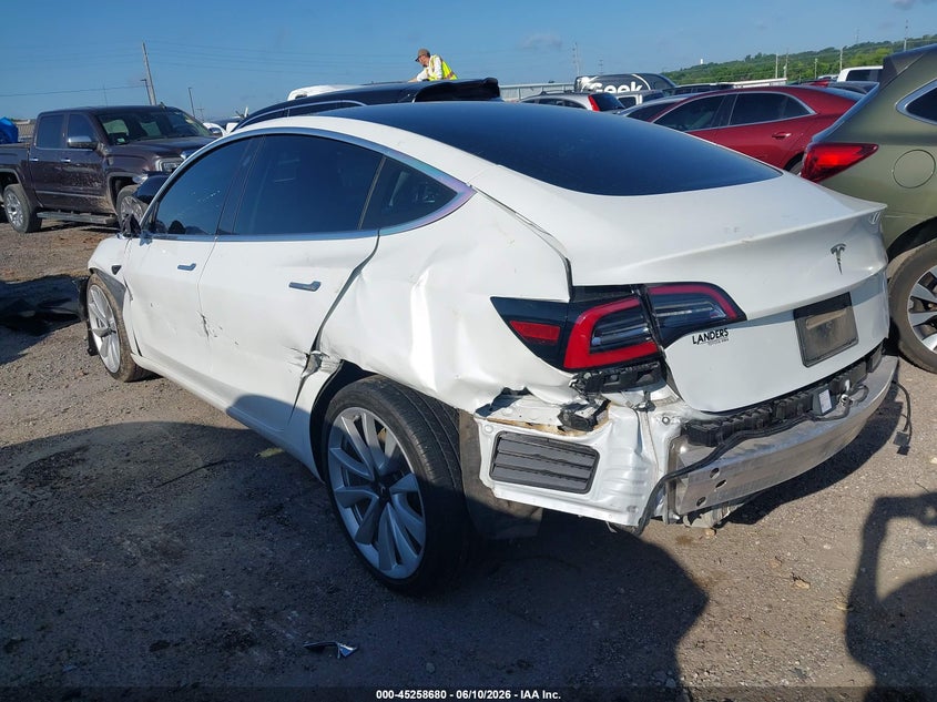 2020 Tesla Model 3 VIN 5YJ3E1EA5LF785708 IAAI salvage auction — FRONT & REAR, Salvage (Oklahoma), sold $2,950 on 2026-09-08 (photo 3)