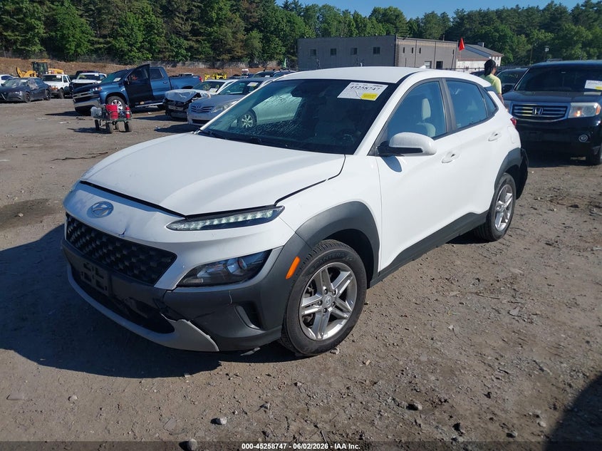 2022 Hyundai Kona VIN KM8K2CAB2NU807846 IAAI salvage auction — REAR END, Salvage (Massachusetts), sold $2,625 on 2026-07-31 (photo 2)