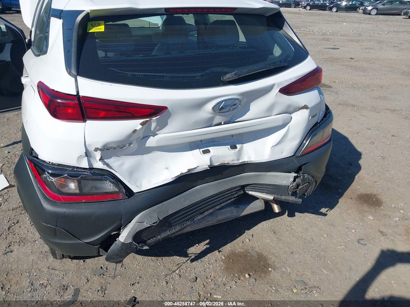 2022 Hyundai Kona VIN KM8K2CAB2NU807846 IAAI salvage auction — REAR END, Salvage (Massachusetts), sold $2,625 on 2026-07-31 (photo 6)
