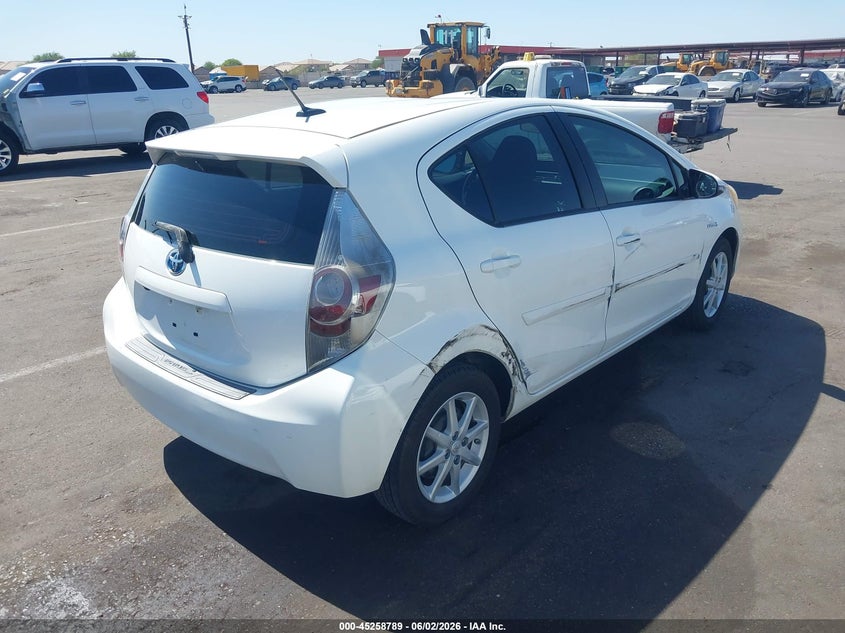 2013 Toyota Prius c VIN JTDKDTB37D1042509 IAAI salvage auction — RIGHT SIDE, Salvage Title, sold $1,900 on 2026-07-07 (photo 4)