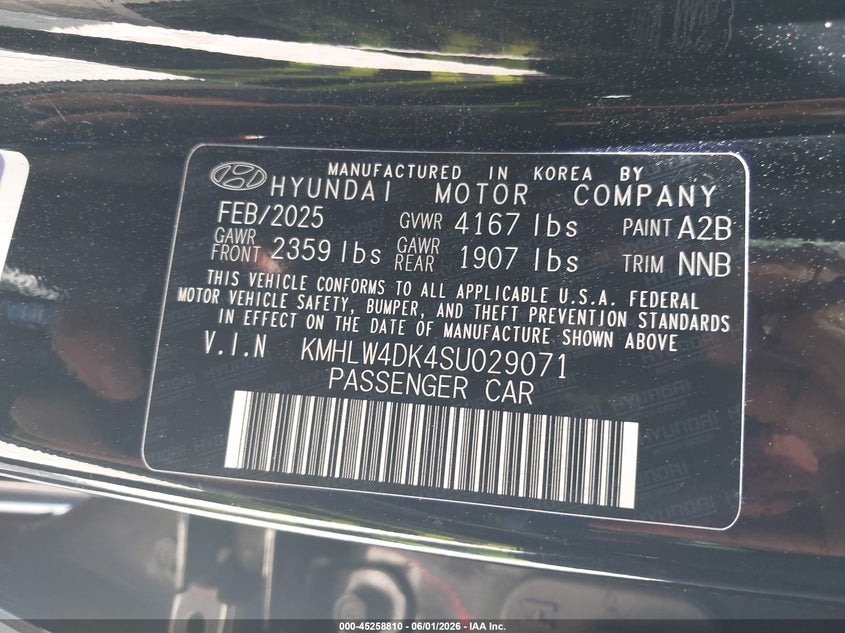 2025 Hyundai Elantra n VIN KMHLW4DK4SU029071 IAAI salvage auction — FRONT END, Salvage (New Jersey), sold $9,700 on 2026-07-28 (photo 9)