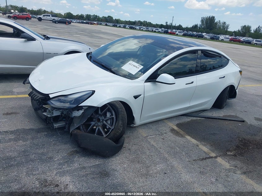 2023 Tesla Model 3 VIN 5YJ3E1EA7PF399569 IAAI salvage auction — FRONT END, Salvage Title, sold $4,400 on 2026-07-17 (photo 2)