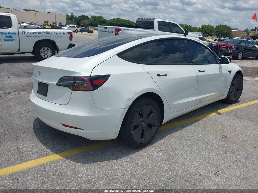2023 Tesla Model 3 VIN 5YJ3E1EA7PF399569 IAAI salvage auction — FRONT END, Salvage Title, sold $4,400 on 2026-07-17 (photo 4)