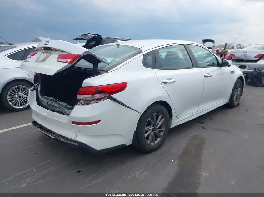 2020 Kia Optima VIN 5XXGT4L38LG399939 IAAI salvage auction — REAR END, Salvage Title, sold $1,450 on 2026-07-08 (photo 4)