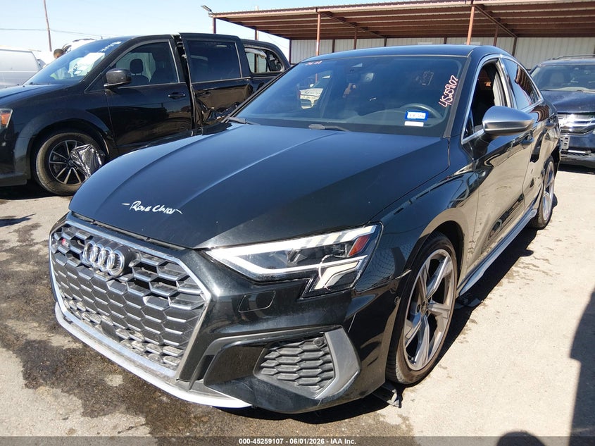 2023 Audi S3 VIN WAUH3DGY5PA030884 IAAI salvage auction — RIGHT FRONT, Original (Texas), sold $15,400 on 2026-07-29 (photo 2)