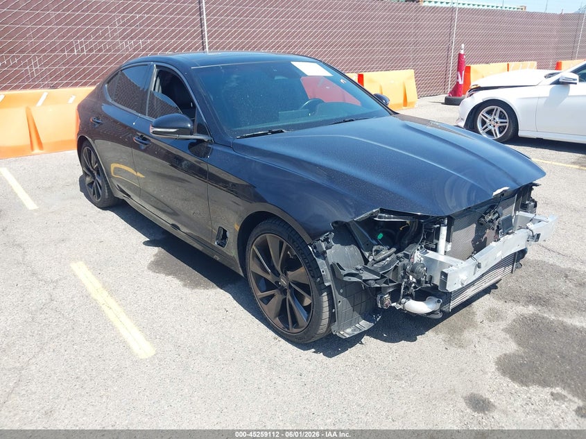 2023 Genesis G70 VIN KMTG34TA5PU115408 IAAI salvage auction — FRONT END, Salvage Title, sold $4,550 on 2026-07-10 (photo 1)
