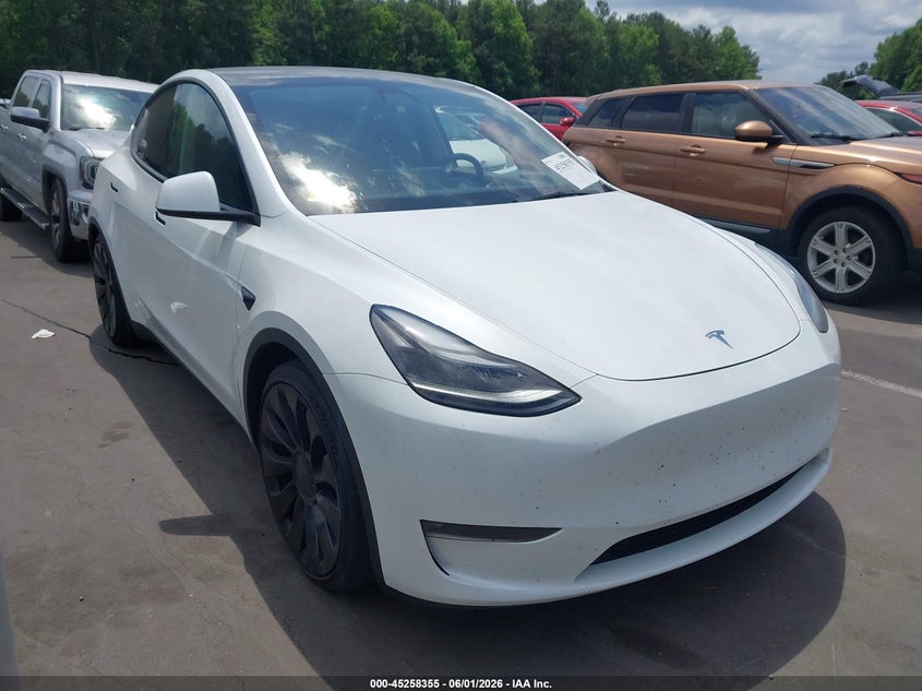 2021 Tesla Model y VIN 5YJYGDEF2MF137600 IAAI salvage auction — REAR END, Salvage (North Carolina), sold $10,400 on 2026-07-31 (photo 1)