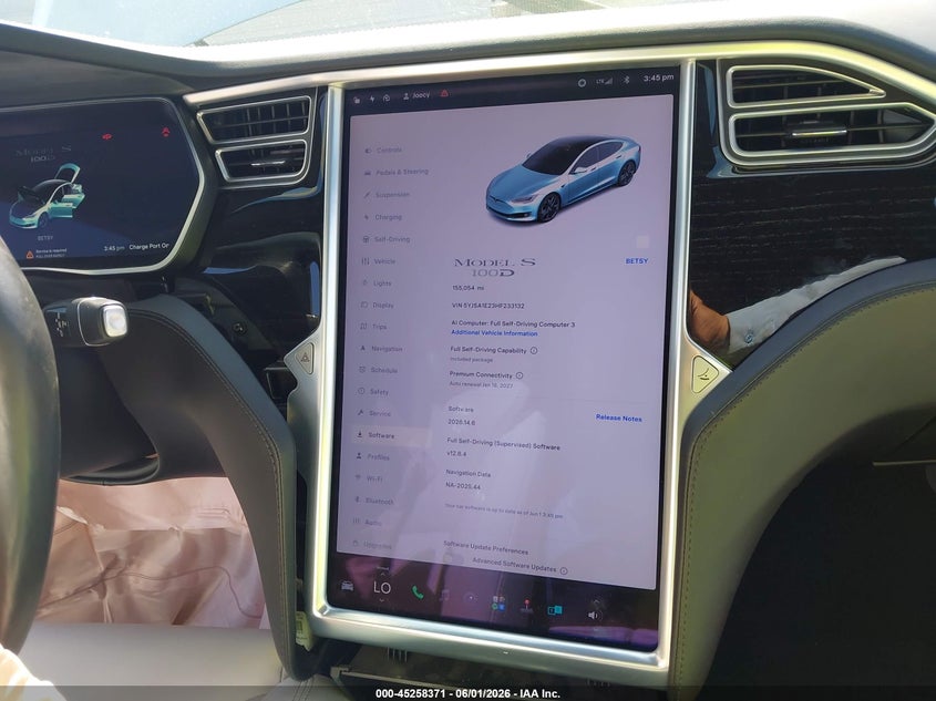 2017 Tesla Model s VIN 5YJSA1E23HF233132 IAAI salvage auction — FRONT END, Salvage (California), sold $5,600 on 2026-07-22 (photo 7)