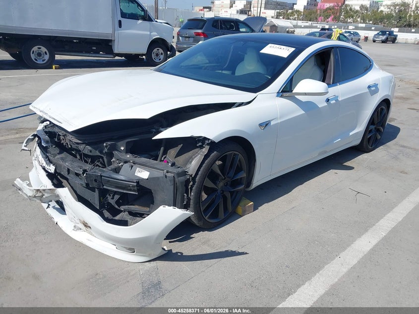 2017 Tesla Model s VIN 5YJSA1E23HF233132 IAAI salvage auction — FRONT END, Salvage (California), sold $5,600 on 2026-07-22 (photo 2)