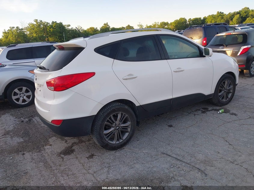 2014 Hyundai Tucson VIN KM8JU3AG8EU893018 IAAI salvage auction — NORMAL WEAR, Clear (Indiana), sold $1,150 on 2026-07-13 (photo 4)