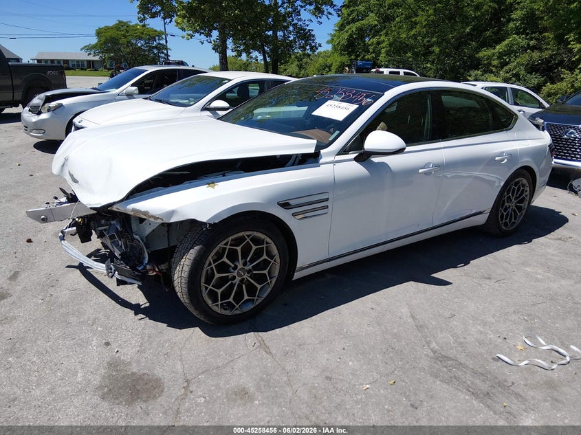 2021 Genesis G80 VIN KMTGB4SC2MU048834 IAAI salvage auction — FRONT END, Salvage Title, sold $6,100 on 2026-07-13 (photo 2)