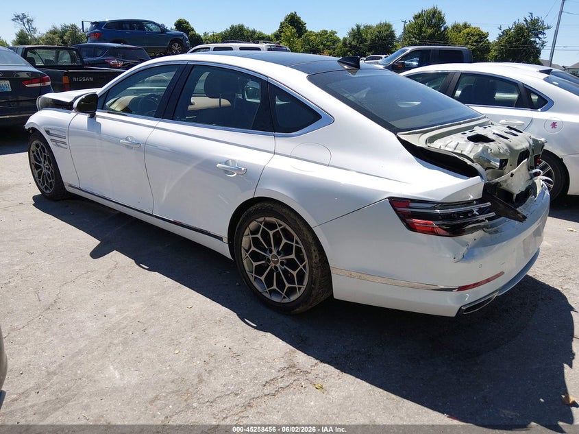 2021 Genesis G80 VIN KMTGB4SC2MU048834 IAAI salvage auction — FRONT END, Salvage Title, sold $6,100 on 2026-07-13 (photo 3)