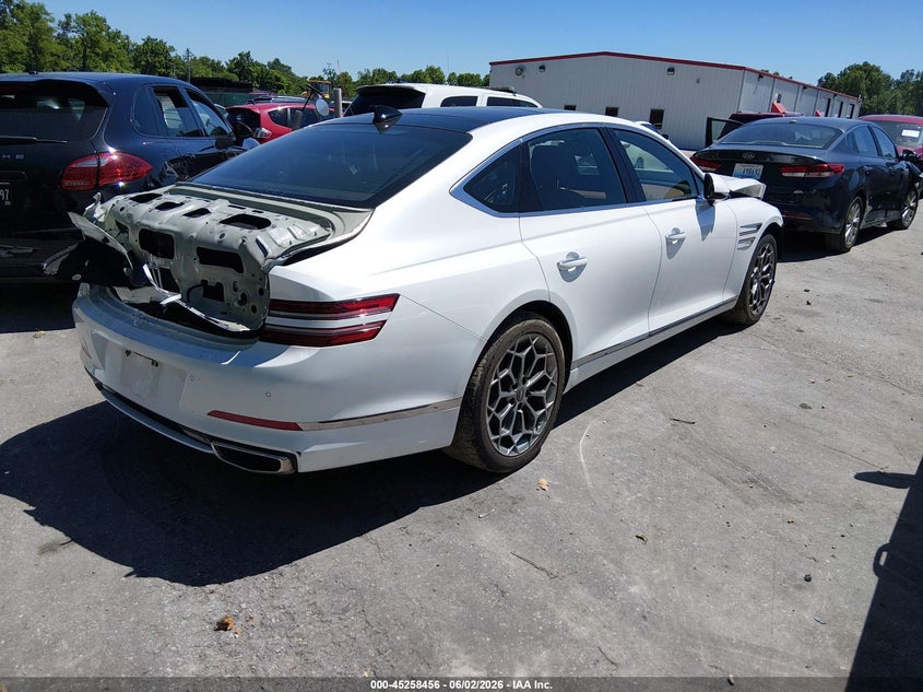 2021 Genesis G80 VIN KMTGB4SC2MU048834 IAAI salvage auction — FRONT END, Salvage Title, sold $6,100 on 2026-07-13 (photo 4)