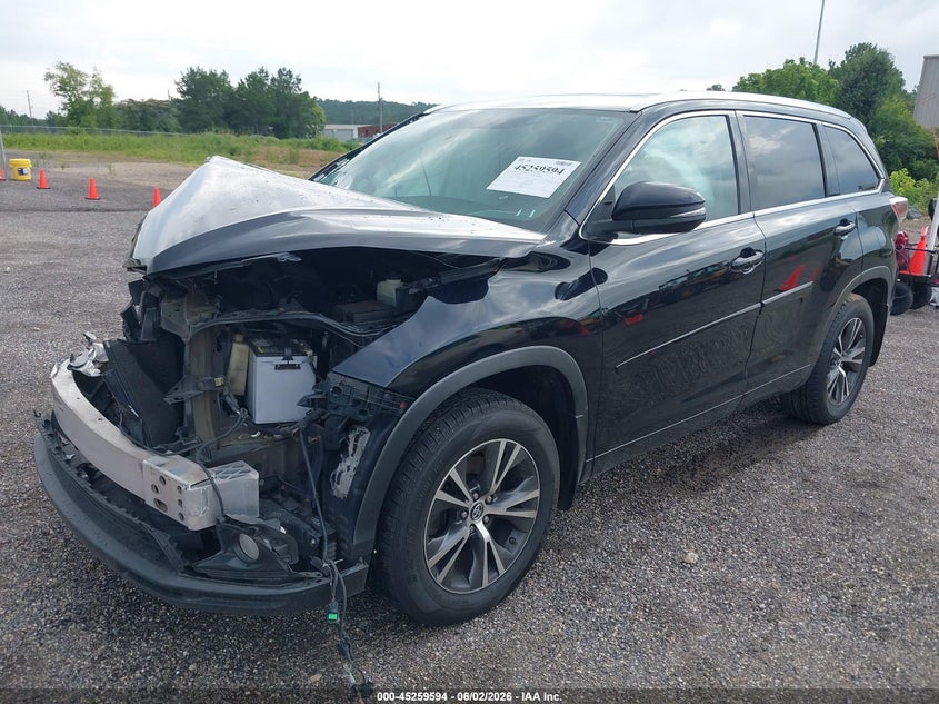 2016 Toyota Highlander VIN 5TDJKRFH1GS333380 IAAI salvage auction — FRONT END, Salvage Title, sold $975 on 2026-07-08 (photo 2)