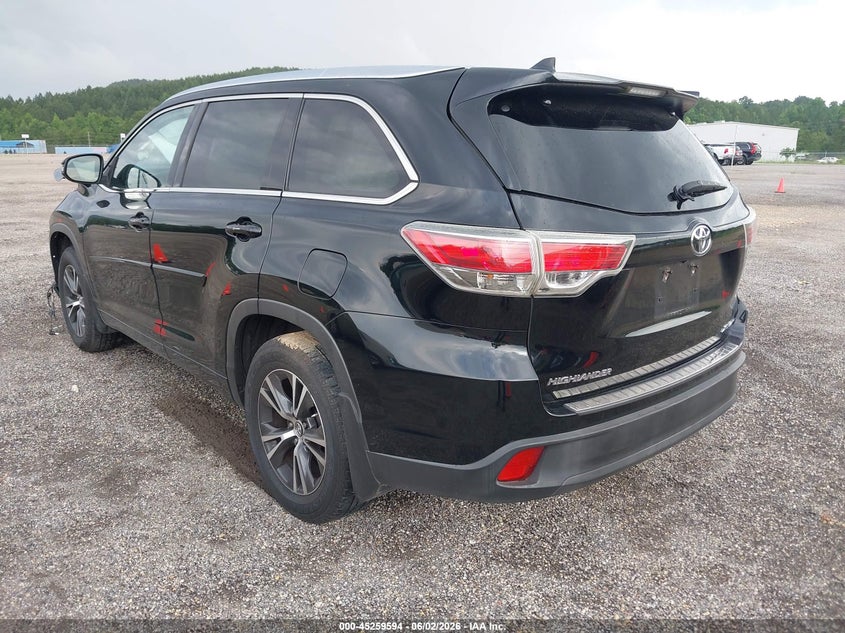 2016 Toyota Highlander VIN 5TDJKRFH1GS333380 IAAI salvage auction — FRONT END, Salvage Title, sold $975 on 2026-07-08 (photo 3)