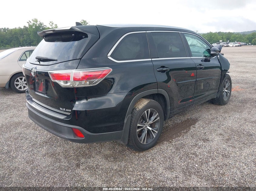 2016 Toyota Highlander VIN 5TDJKRFH1GS333380 IAAI salvage auction — FRONT END, Salvage Title, sold $975 on 2026-07-08 (photo 4)