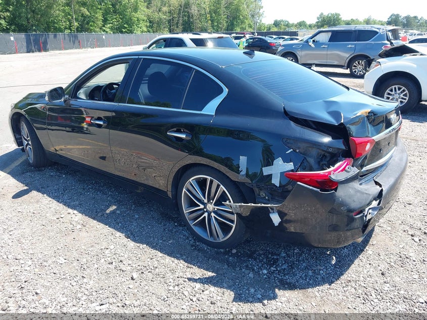 2014 Infiniti Q50 VIN JN1BV7AP7EM673692 IAAI salvage auction — REAR END, Salvage Title, sold $1,200 on 2026-07-08 (photo 3)